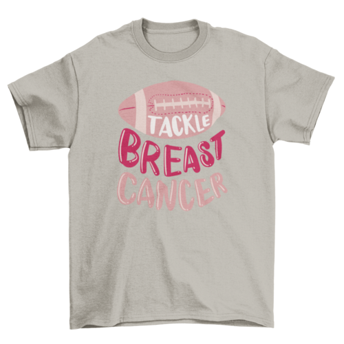 Football breast cancer motivational t-shirt design