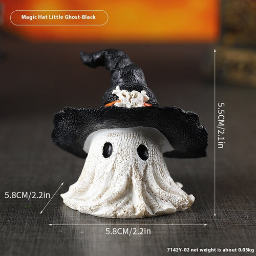 Resin Decoration Halloween Wizard Hat Ghost Ornaments