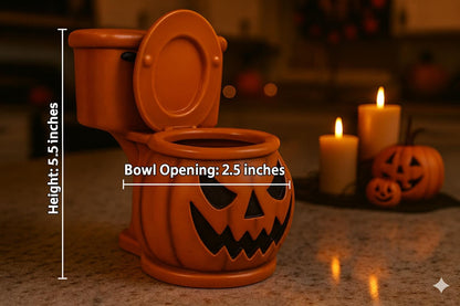 Halloween Toilet Bowl Pumpkin Candy Dish – Airbrushed Resin