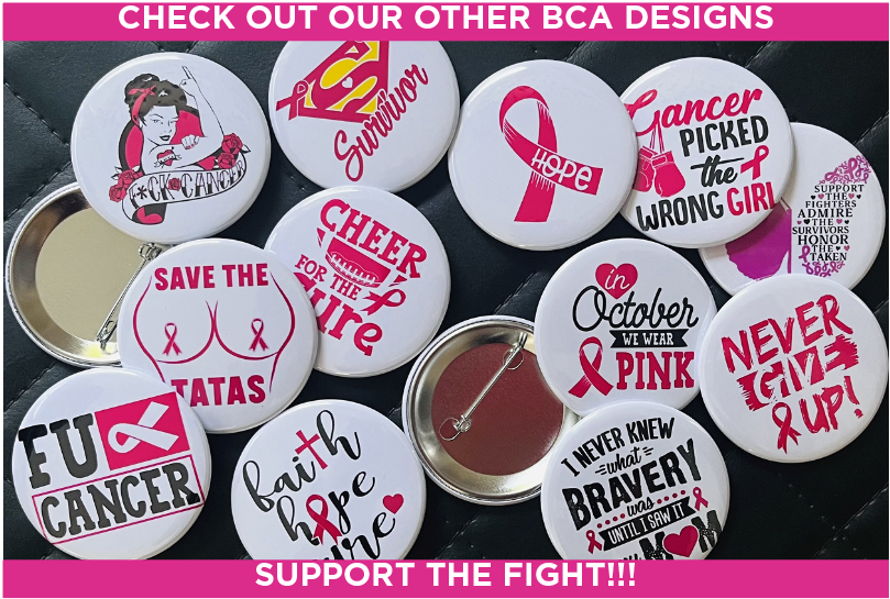 FAITH, HOPE, CURE - BREAST CANCER AWARENESS 2.25" PINBACK BUTTON