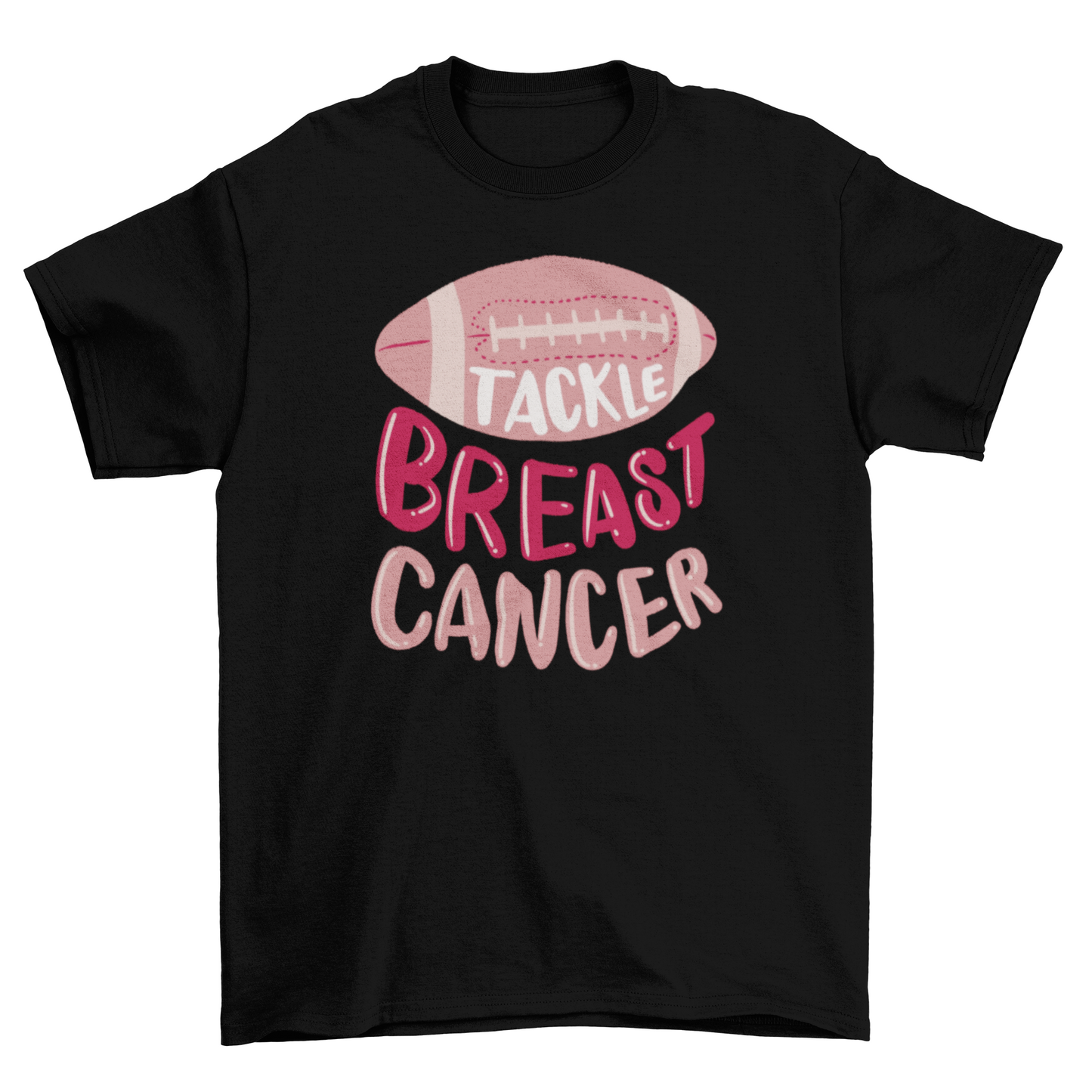 Football breast cancer motivational t-shirt design