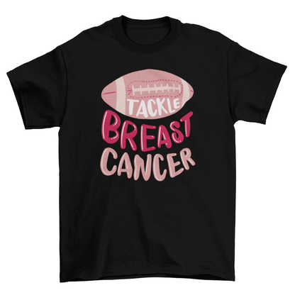 Football breast cancer motivational t-shirt design