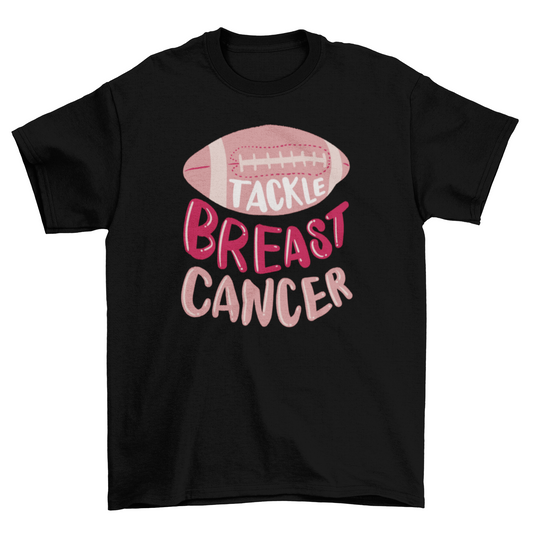 Football breast cancer motivational t-shirt design