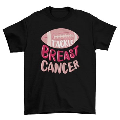 Football breast cancer motivational t-shirt design