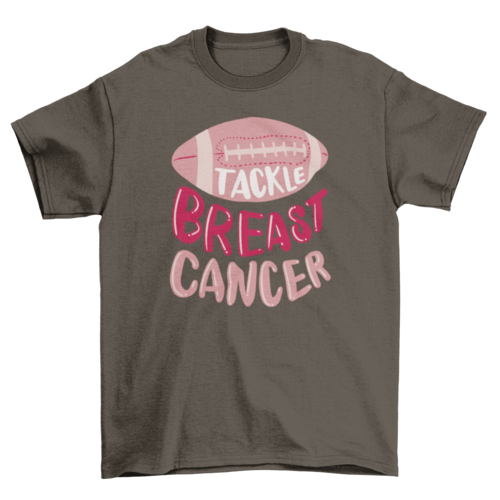Football breast cancer motivational t-shirt design