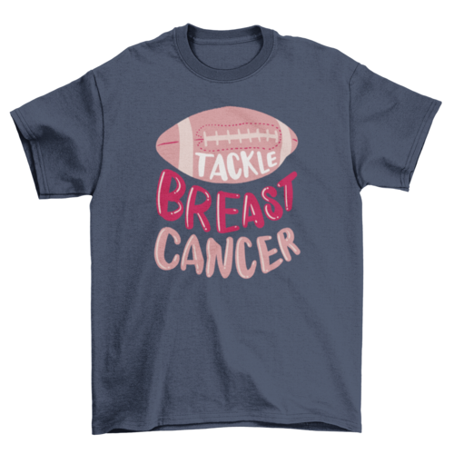 Football breast cancer motivational t-shirt design