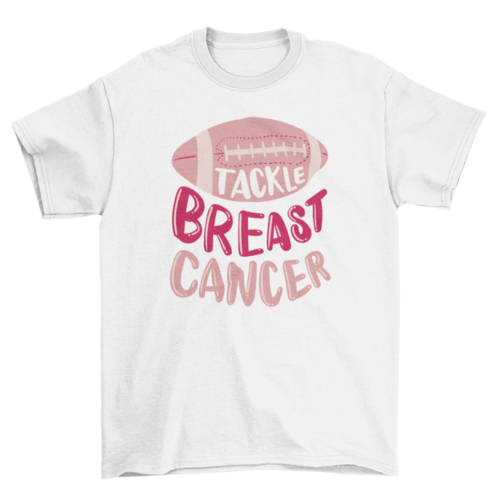 Football breast cancer motivational t-shirt design