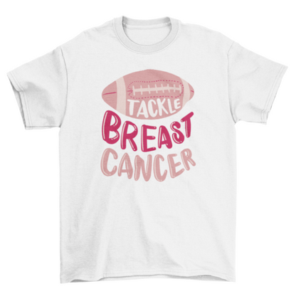 Football breast cancer motivational t-shirt design