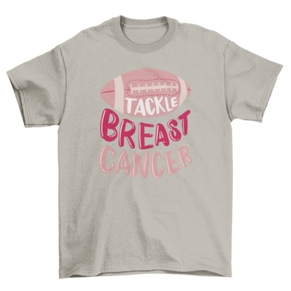 Football breast cancer motivational t-shirt design