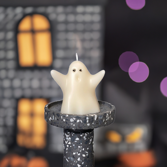 Handmade Ghost Candle – Halloween Décor & Spooky Gift